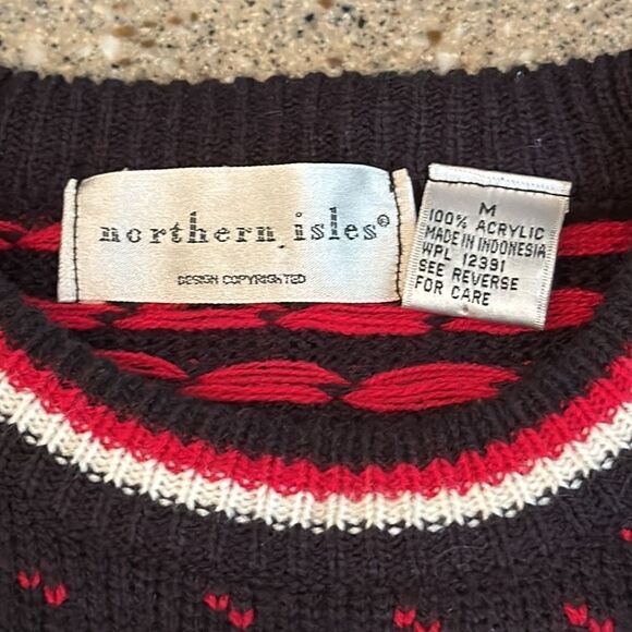 NORTHERN ISLES Vintage 80s/90s Fair Isle Scottie Dog Sweater - Picture 4 of 9